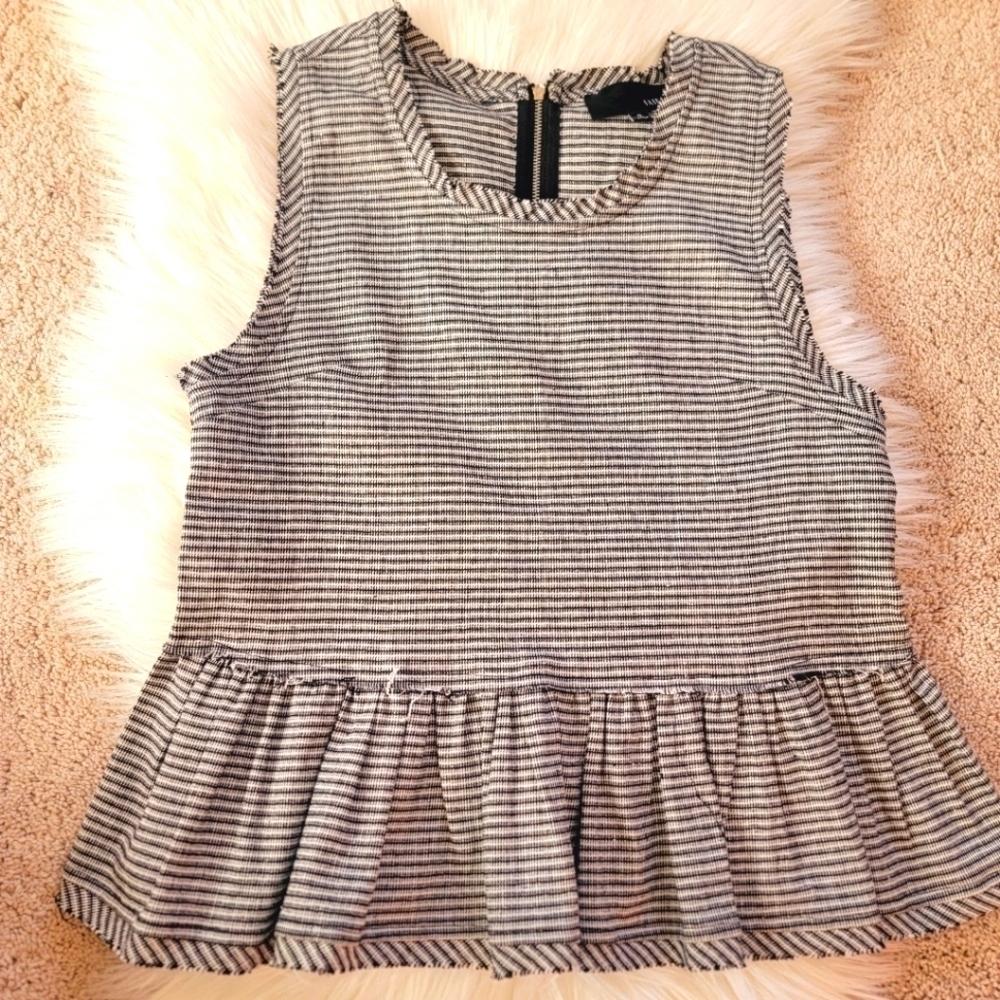 FATE by LFD Linen-Blend Peplum Top S